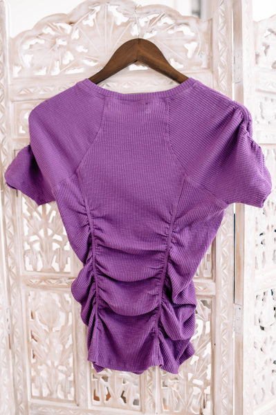 Gather Your Thoughts Ribbed Top In Lavender
