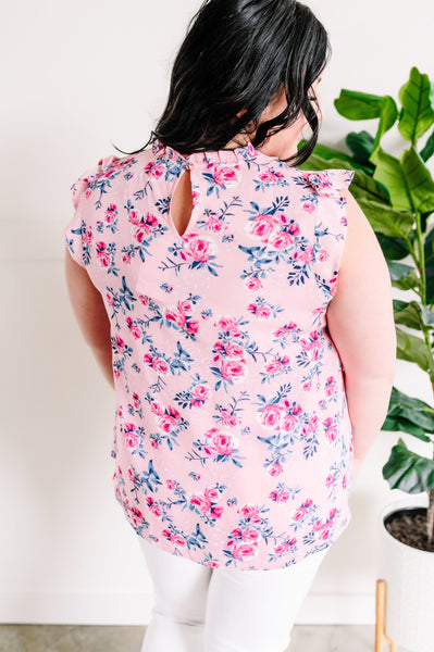 Emily Wonder Embroidered Floral Blouse In Soft Pink