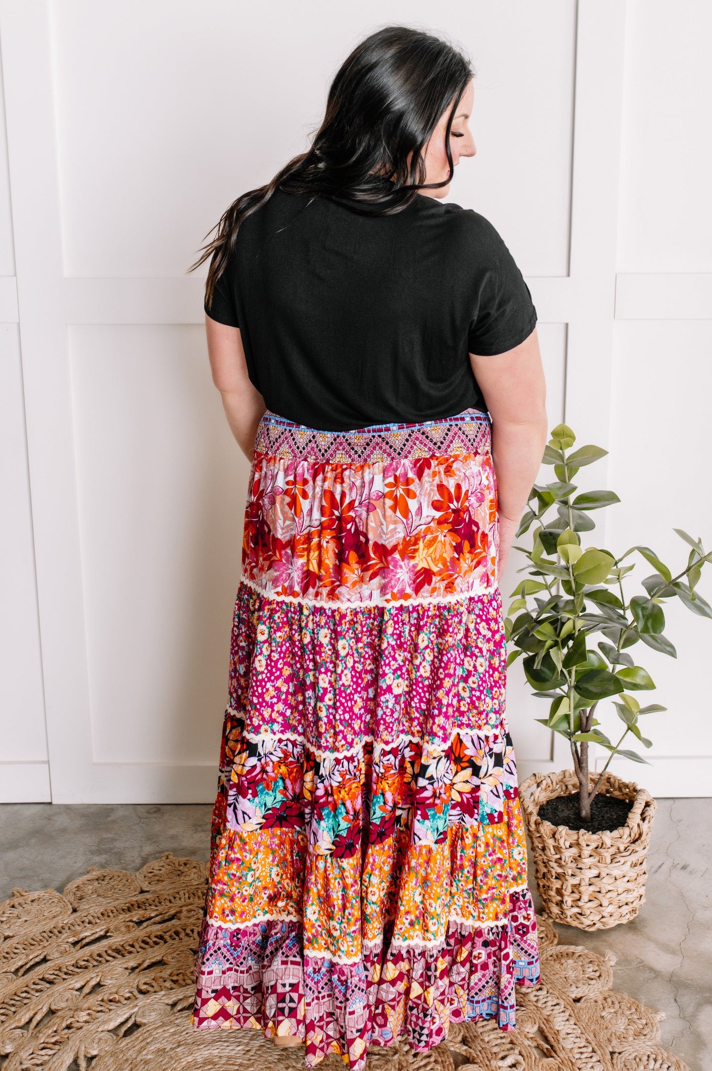 2.23 Patchwork Tiered Skirt In Bohemian Multicolors