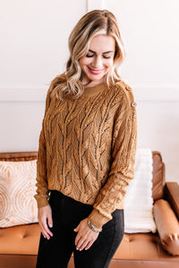 That’s A Latte Knit Sweater In Golden Acorn