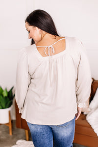 Find Your Way Back Button Down Top In Seashell