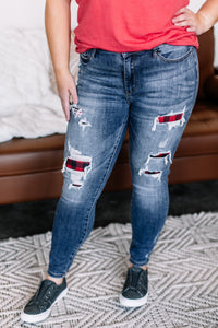 I'll Check You Out Plaid Judy Blue Jeans